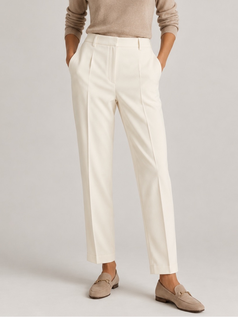 Brunello Cucinelli Silk Blend Trouser Pant in Cream - 2